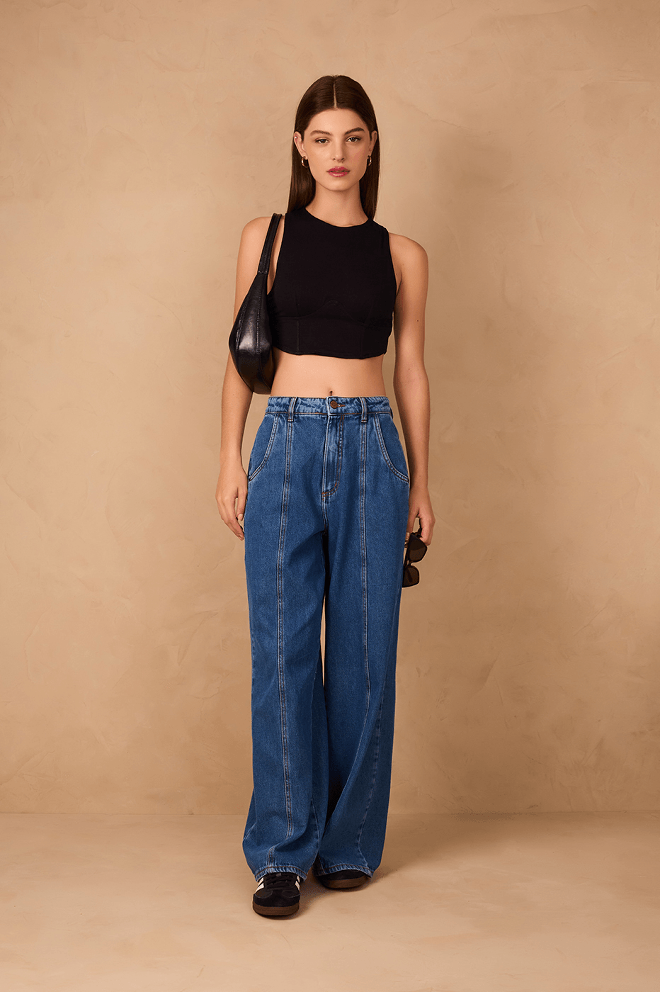 Denim Recortes Pockets Pants