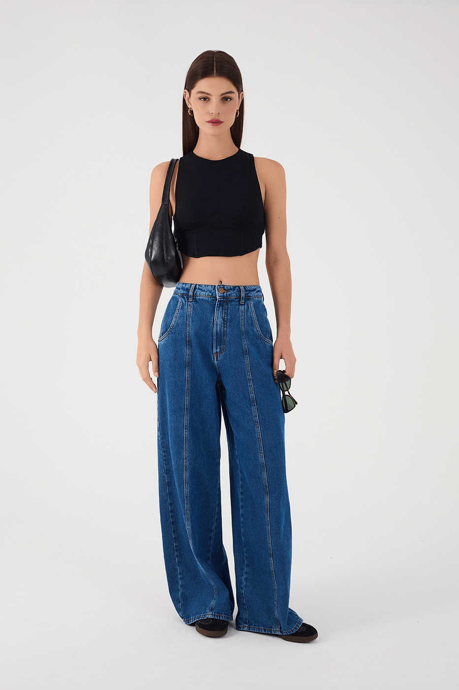 Denim Recortes Pockets Pants