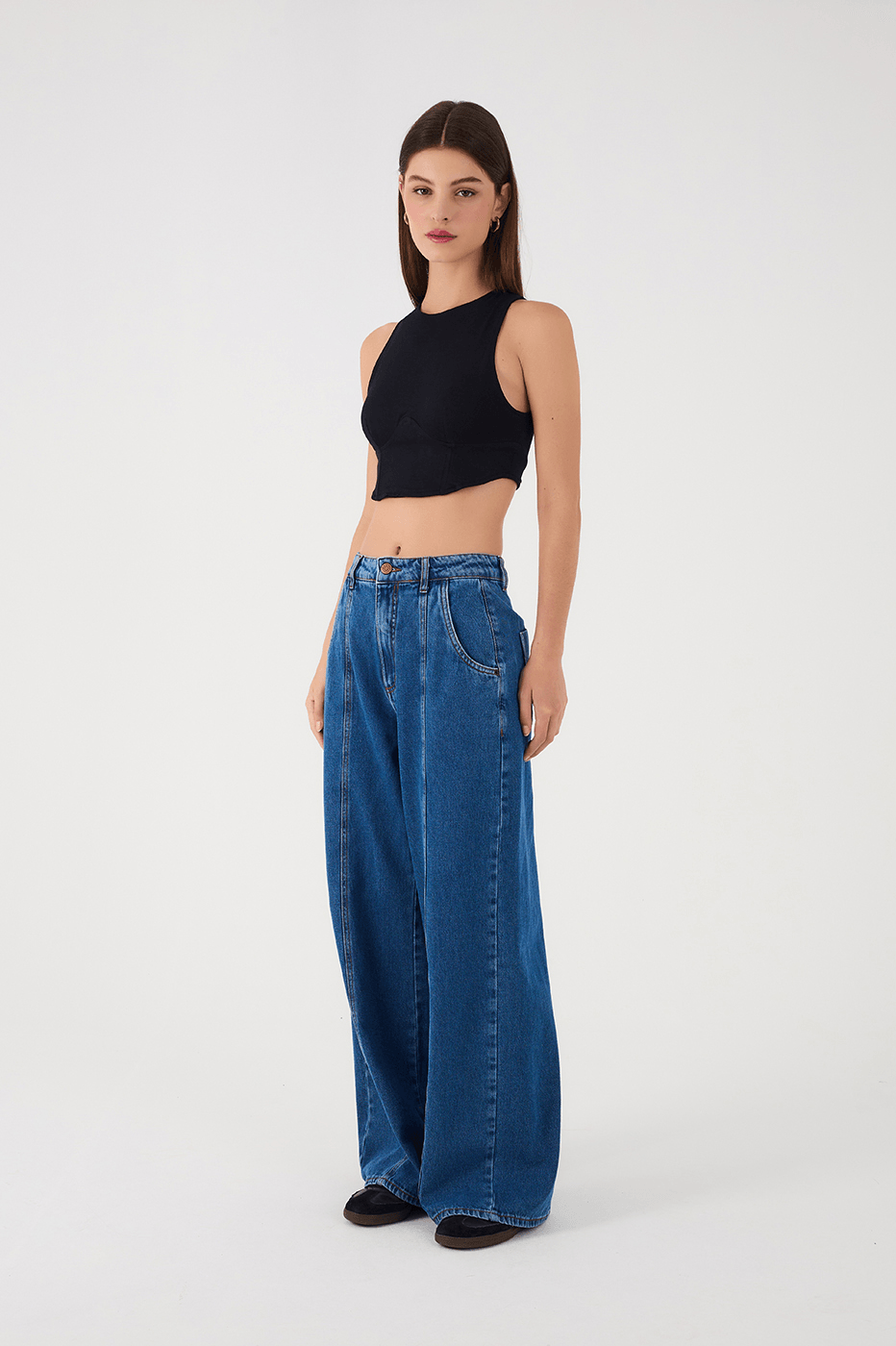 Denim Recortes Pockets Pants