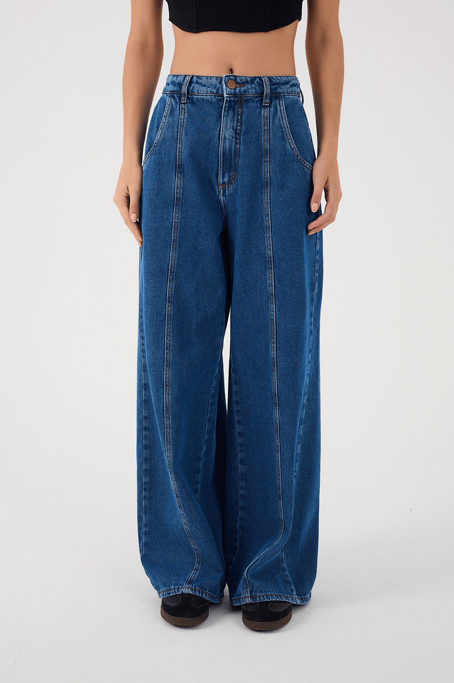 Denim Recortes Pockets Pants