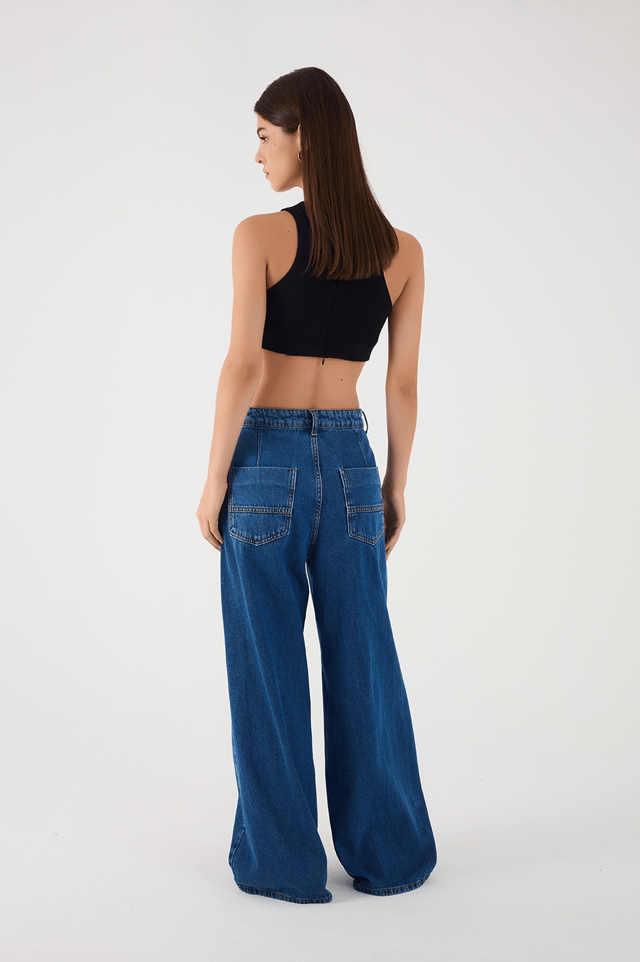 Denim Recortes Pockets Pants