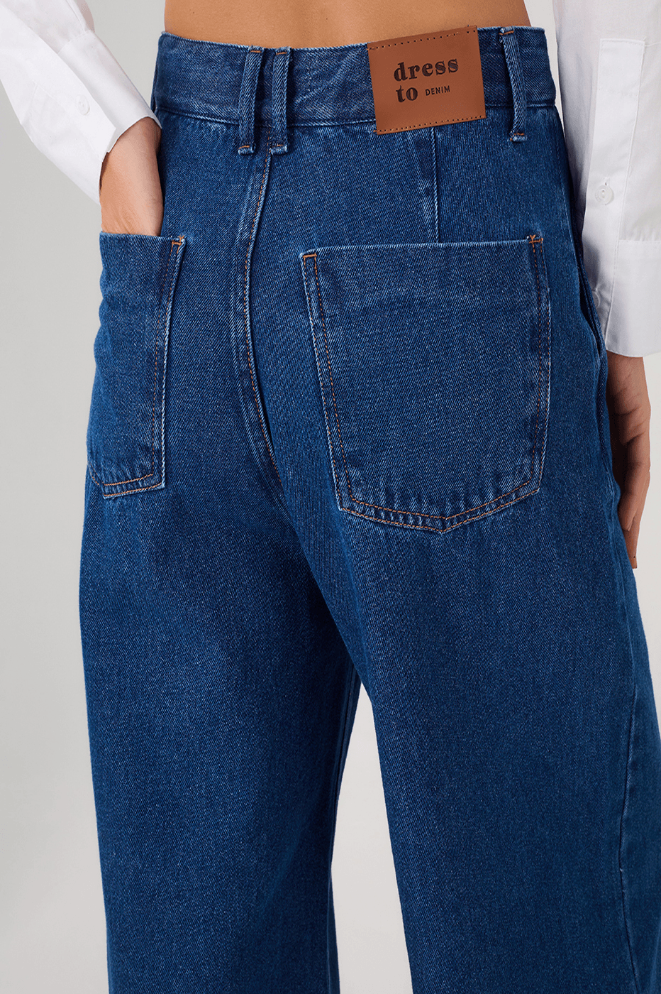 Denim Pockets Tailored Pants