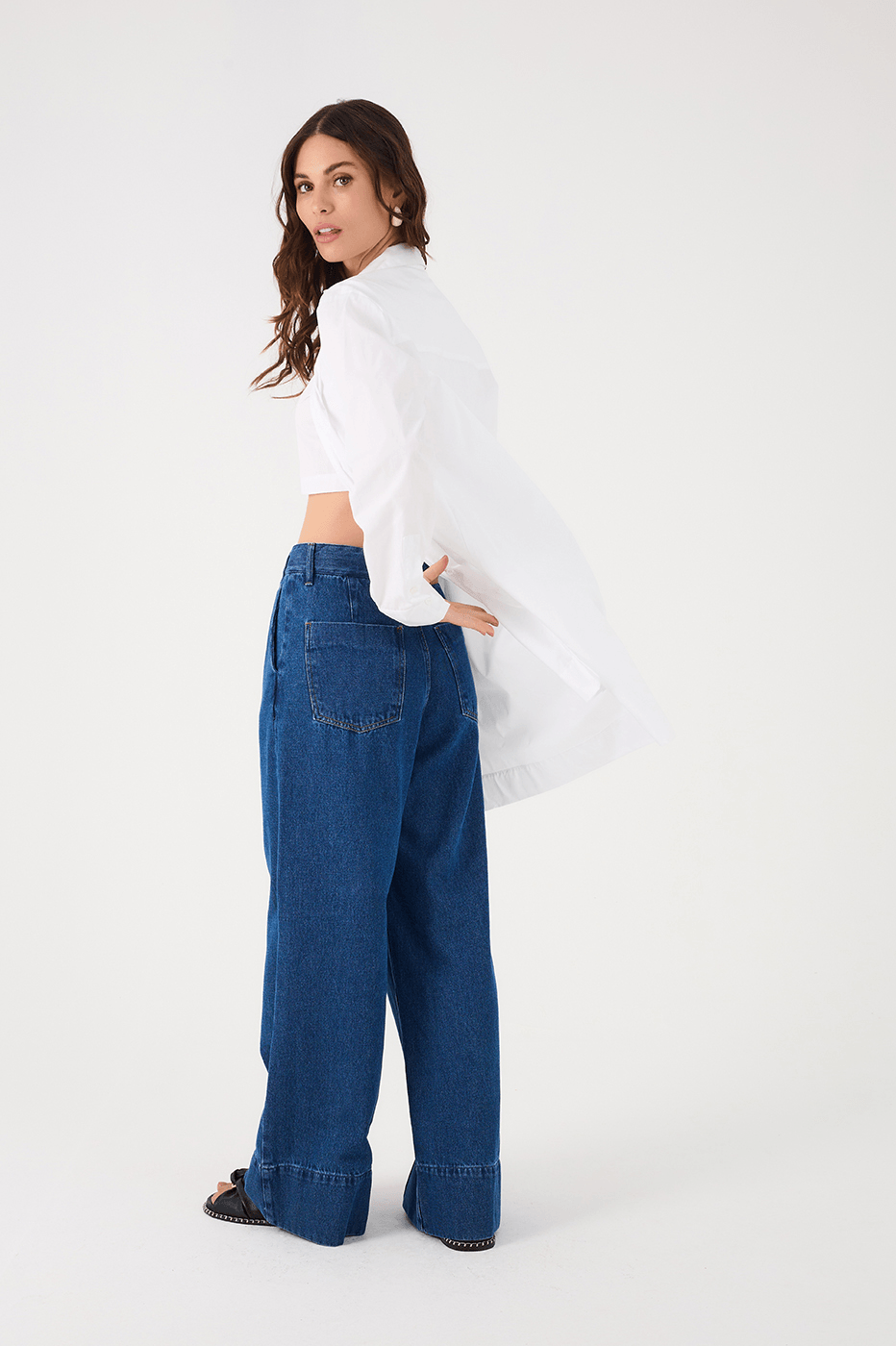 Denim Pockets Tailored Pants