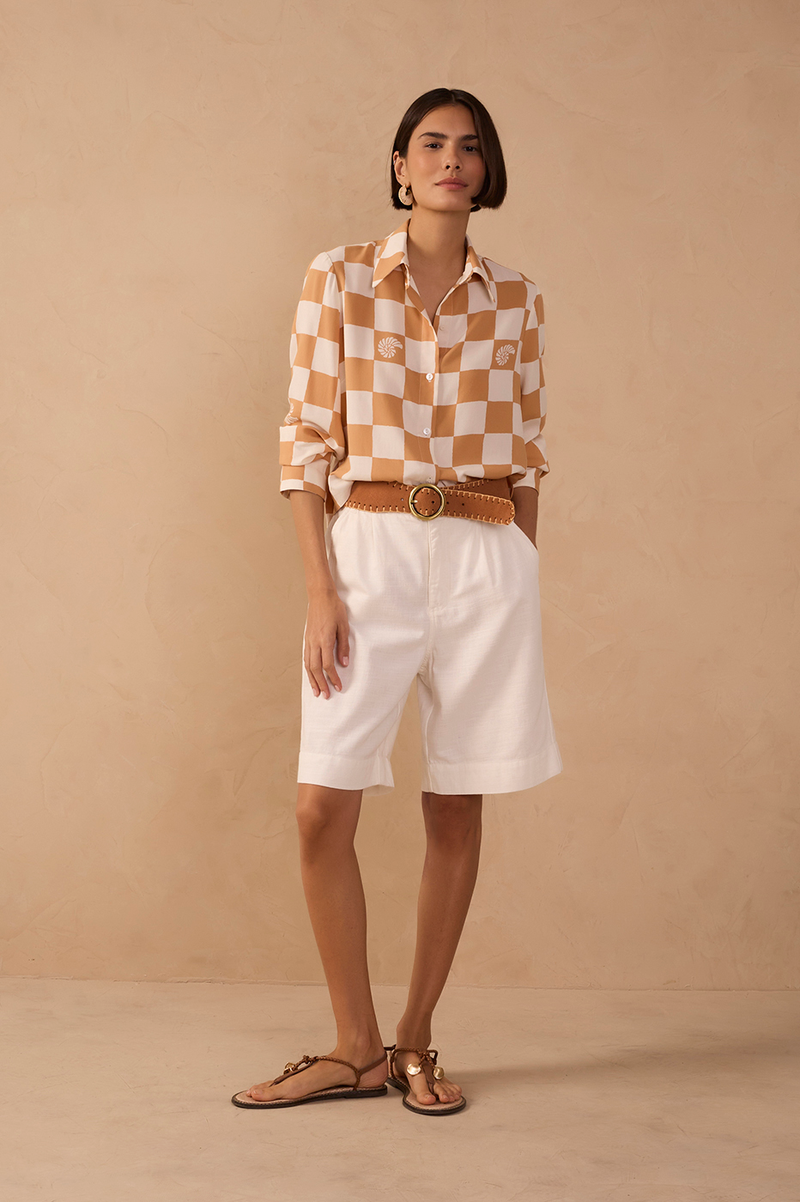 Off-White Pockets Linen Bermuda Shorts_1