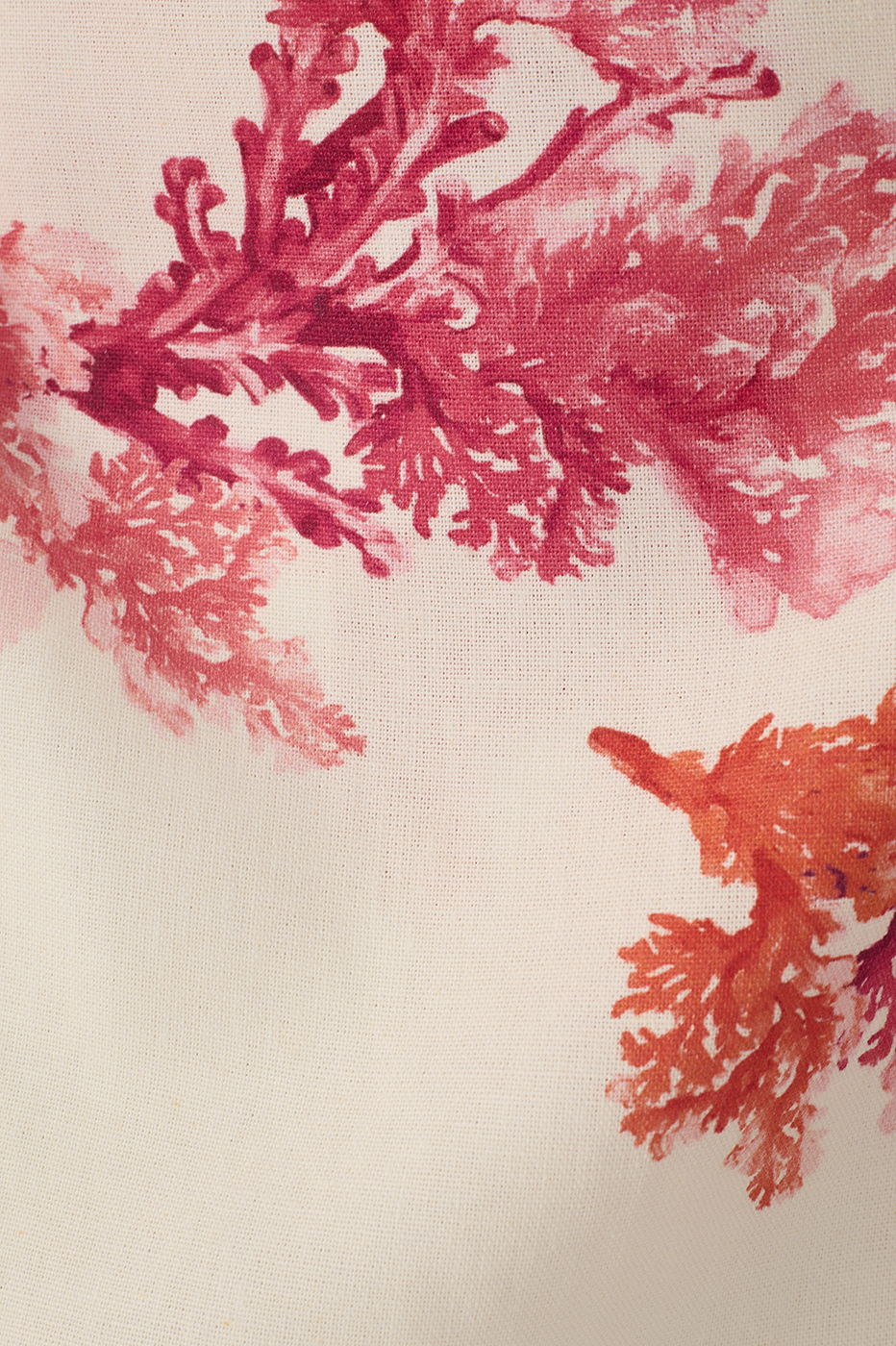 Coral Print Short Linen Skirt