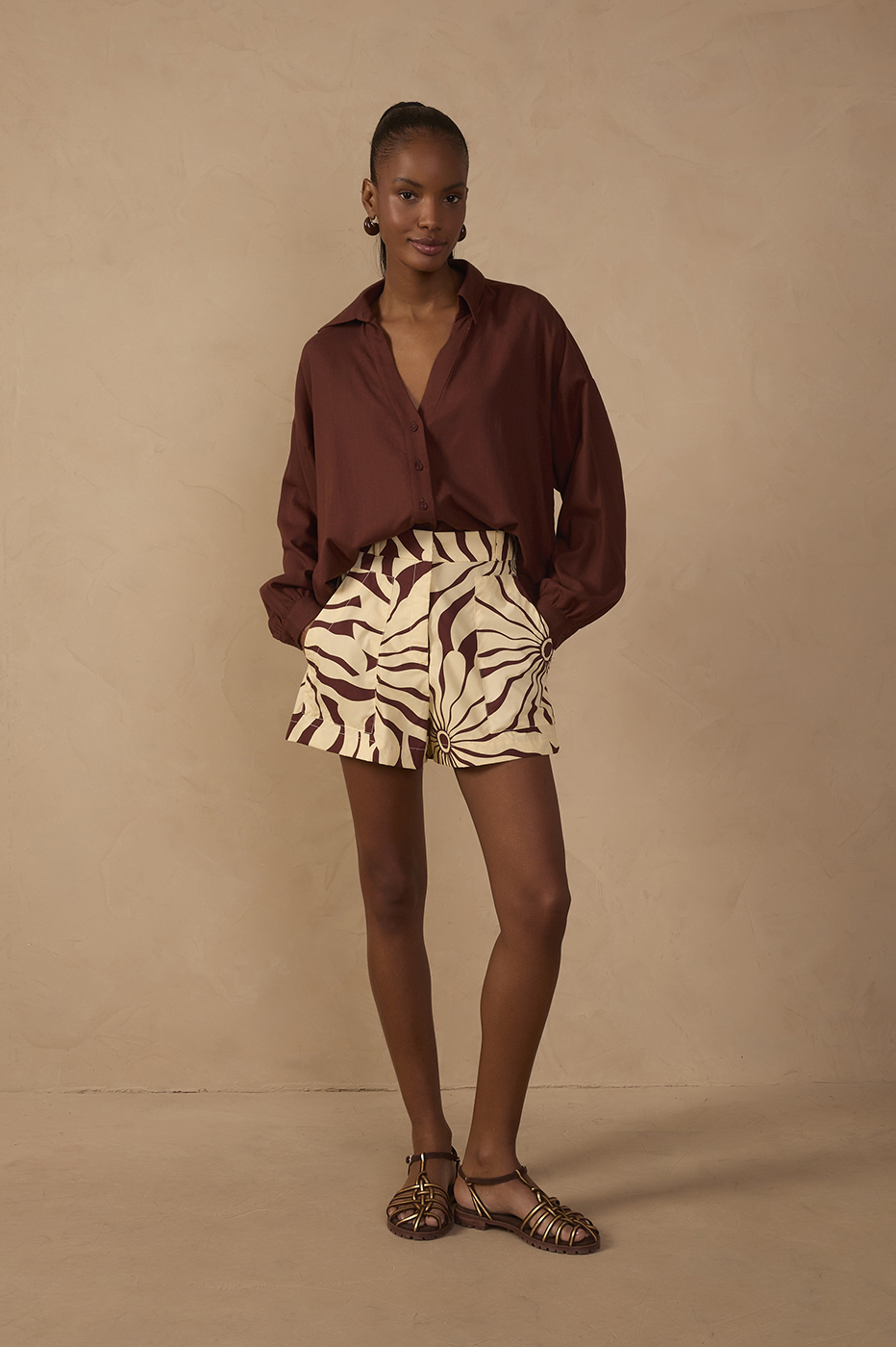 Alvorecer Print Cotton Shorts_1