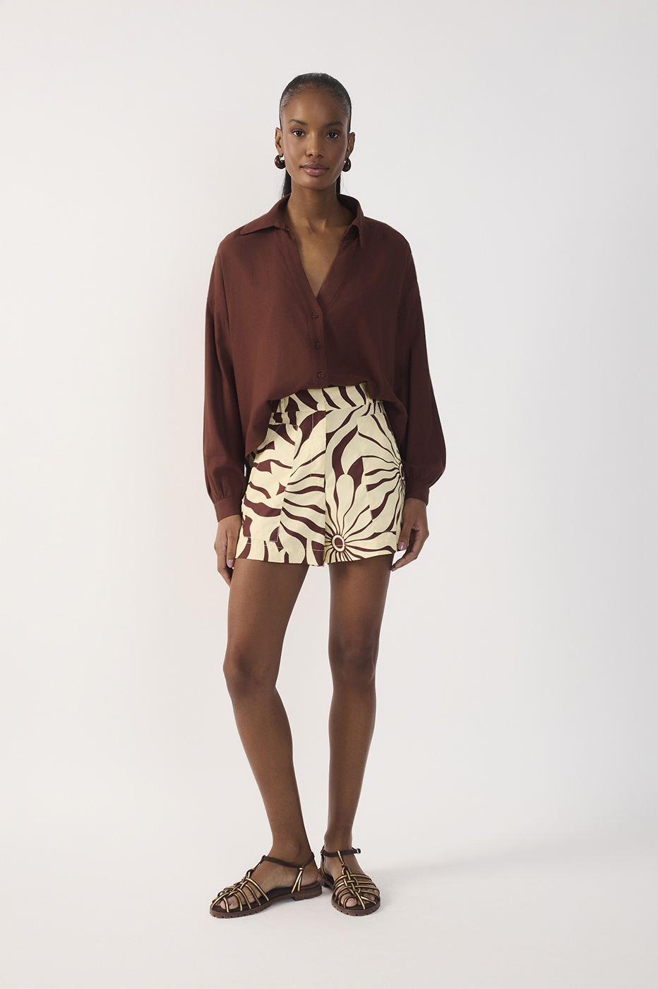 Alvorecer Print Cotton Shorts_2