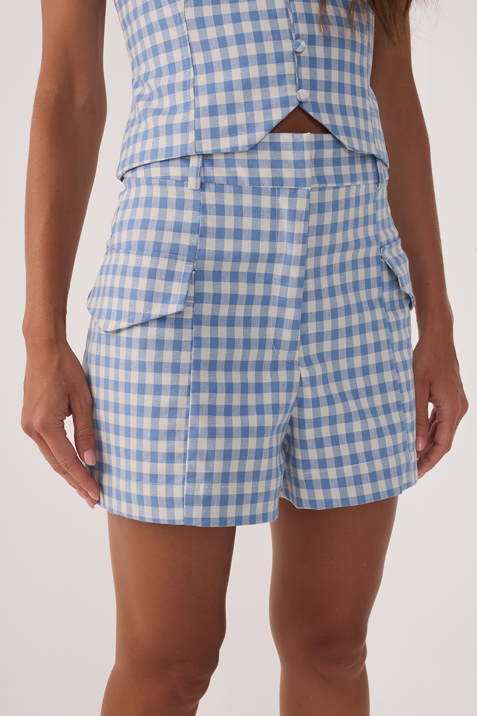 Cotton Elastane Vichy Shorts_3