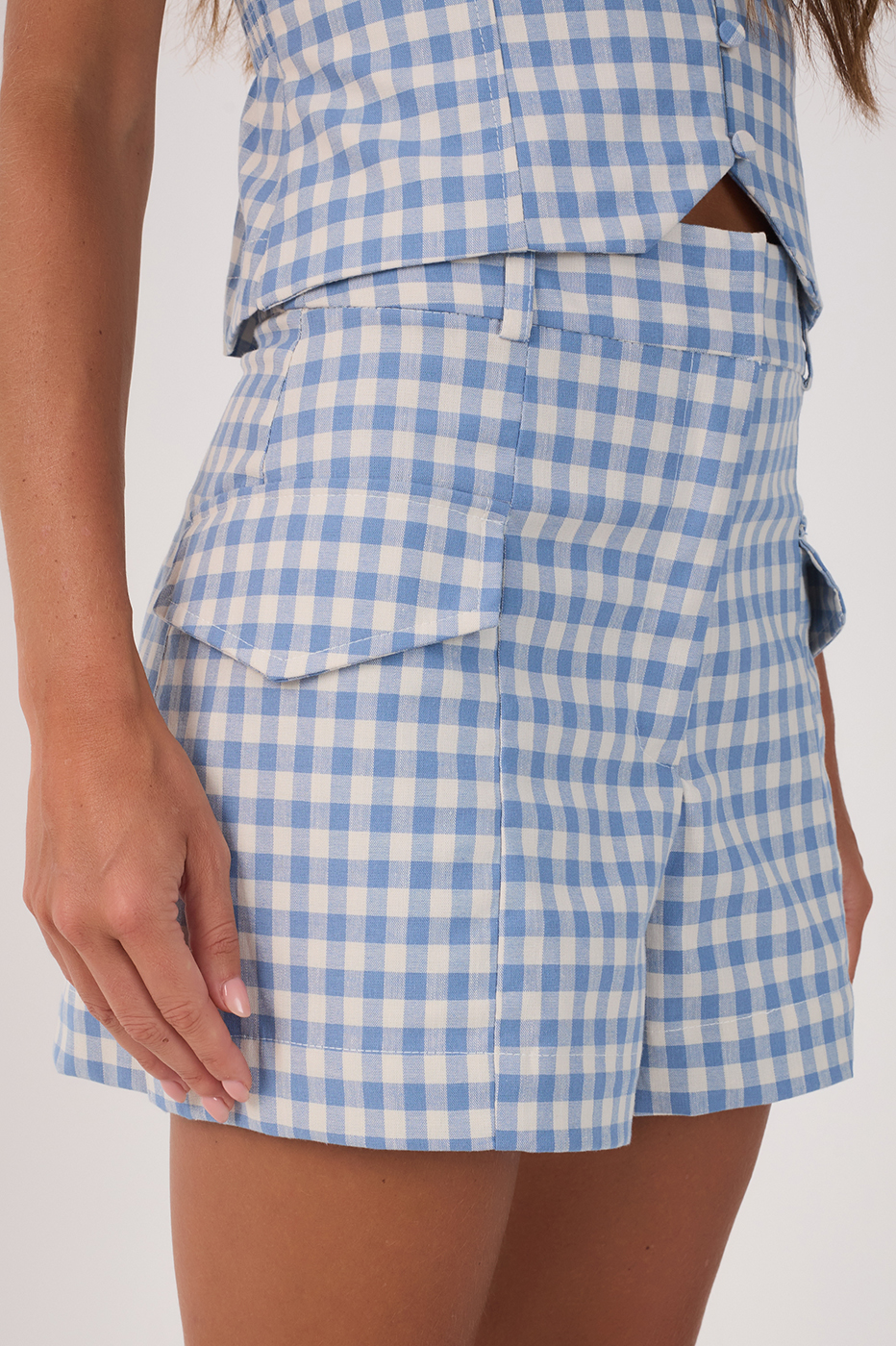 Cotton Elastane Vichy Shorts_4