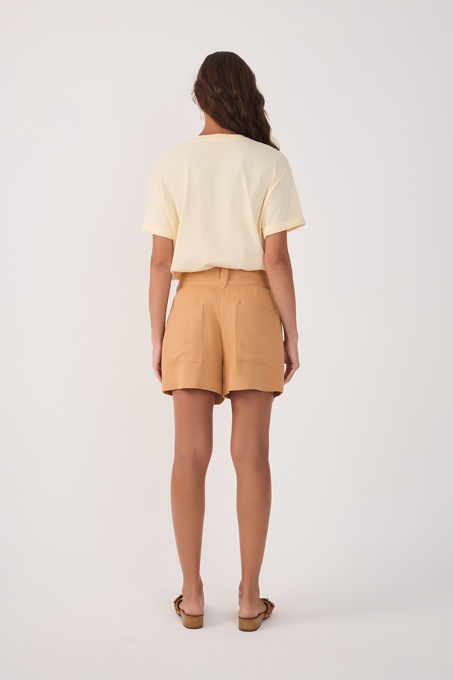 Tailored Shorts with Buckle Waistband_6