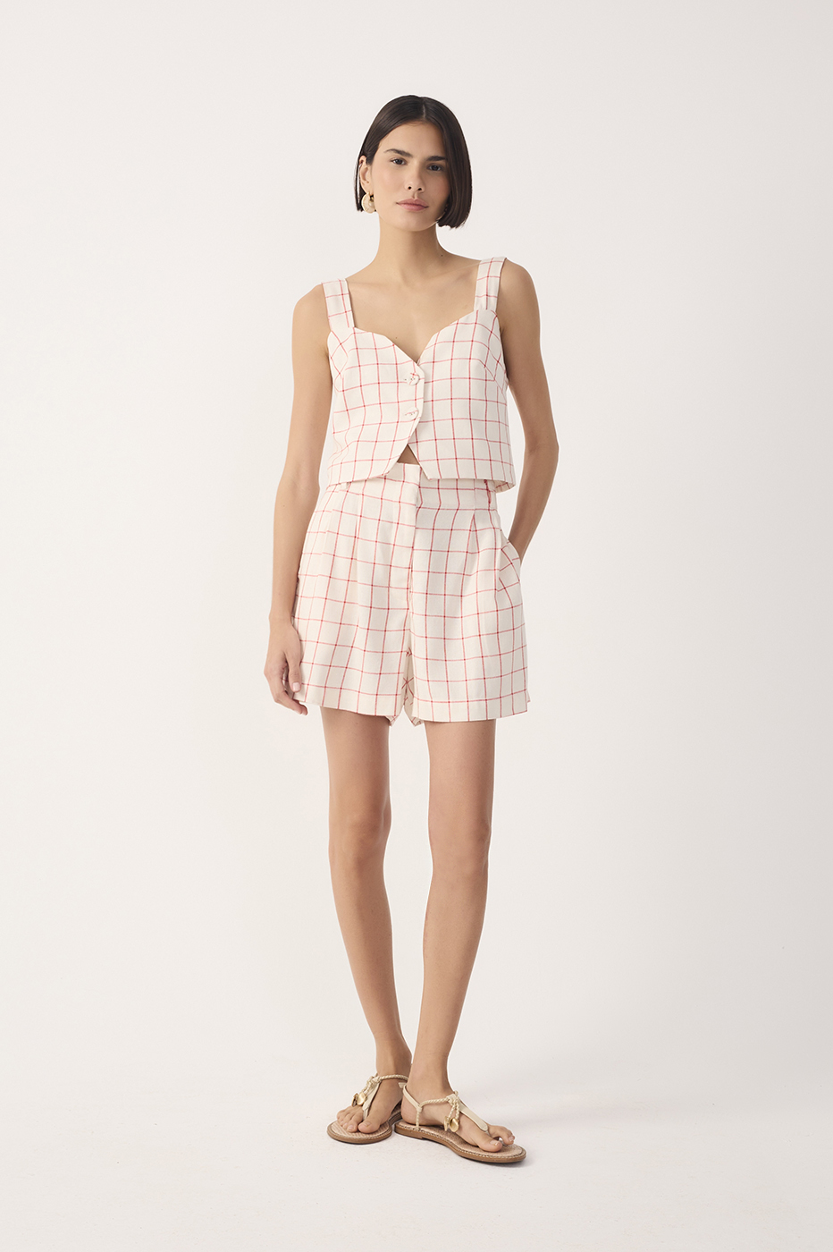 Plaid Linen Shorts_3