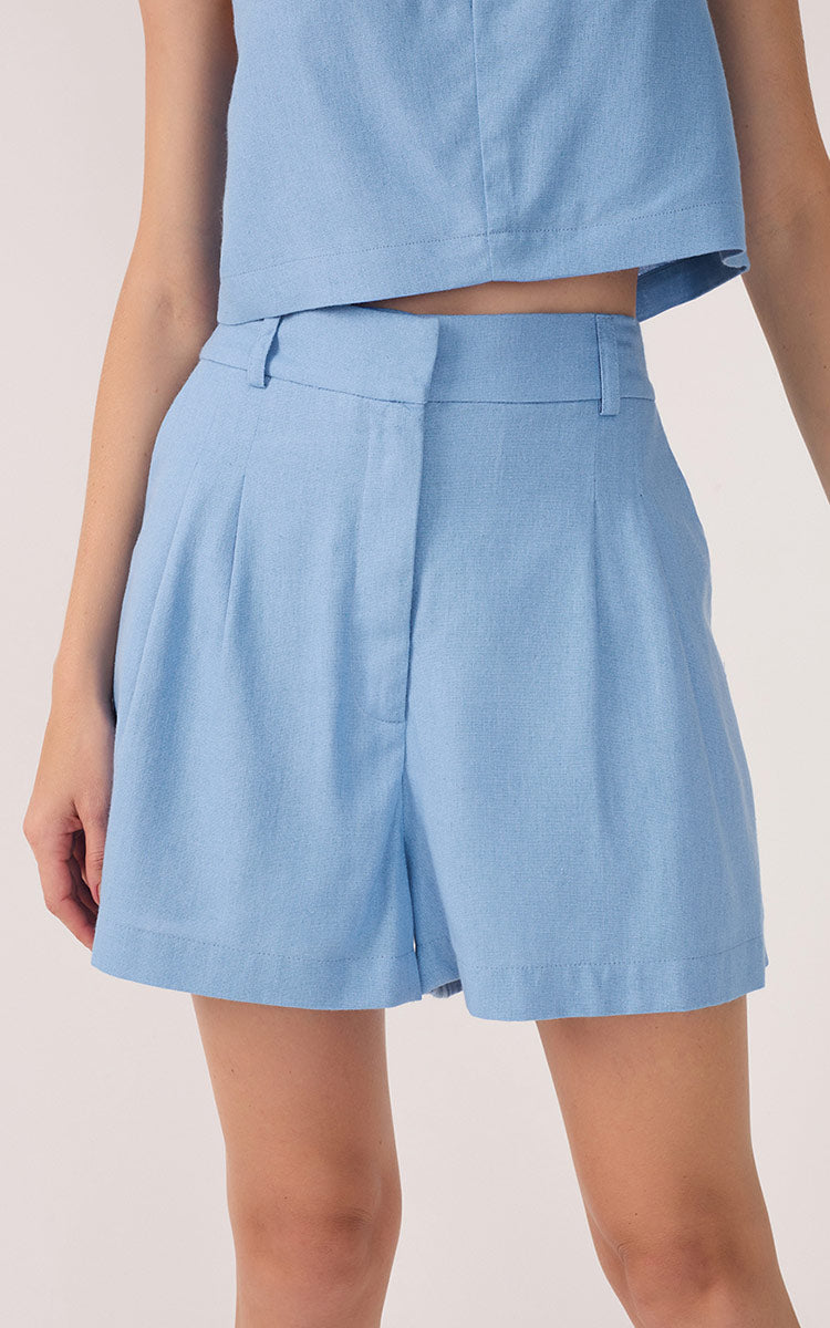 Linen Shorts with Pleat Pockets_3