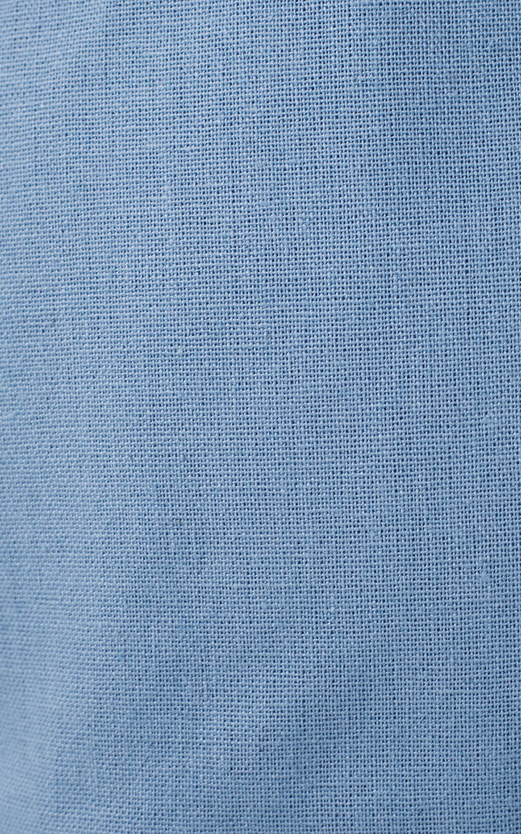 Blue Poesia Pleats Pockets Linen Shorts_6