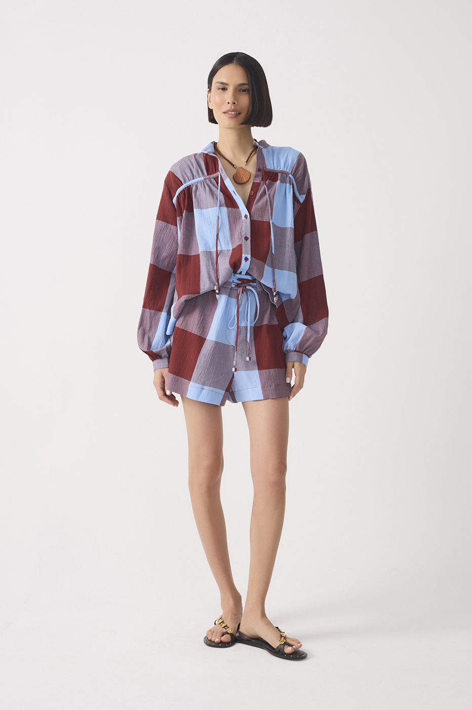 Marias Plaid Drawstring Pockets Shorts_3