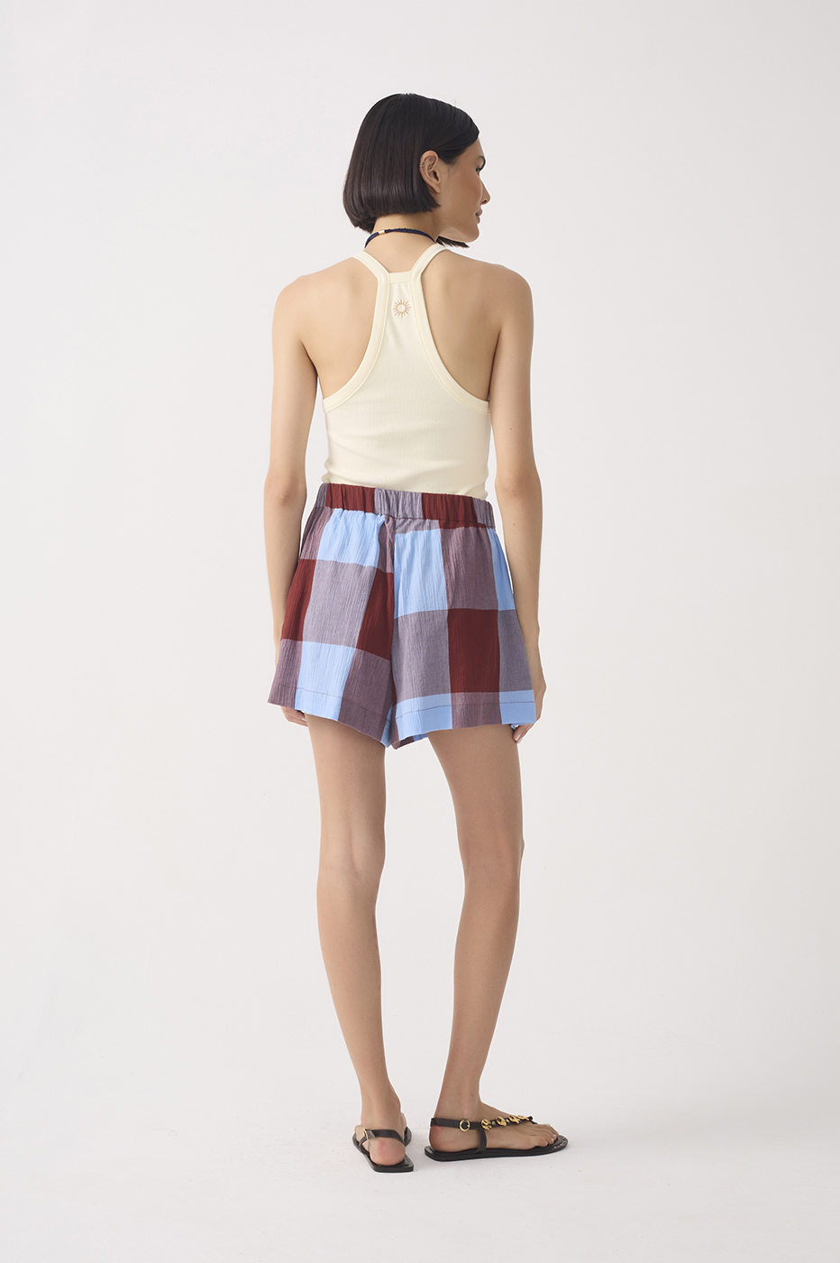 Brown Deserto Printed Waist Tie Cotton Short_5
