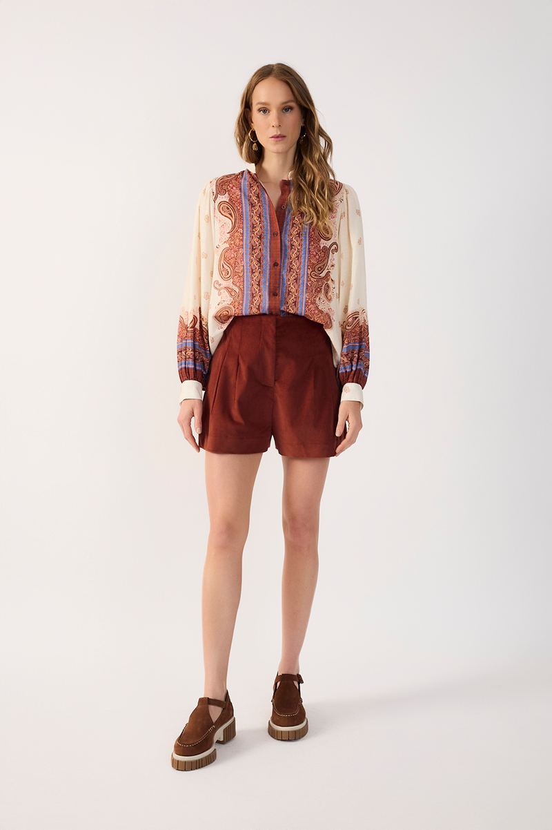 Pleated Corduroy Shorts_2