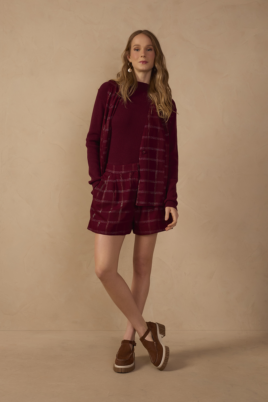 Plaid Linen Shorts_1