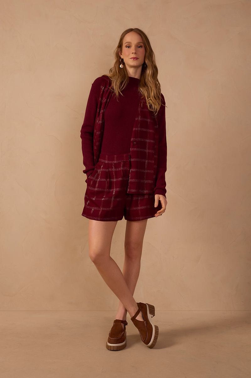 Plaid Linen Shorts_1