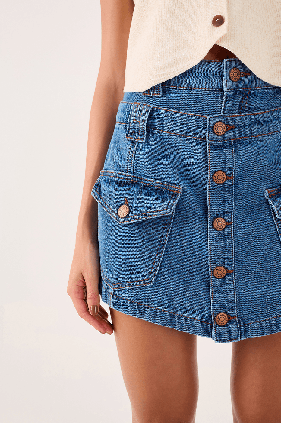 Jean Skorts With Double Waistband_3