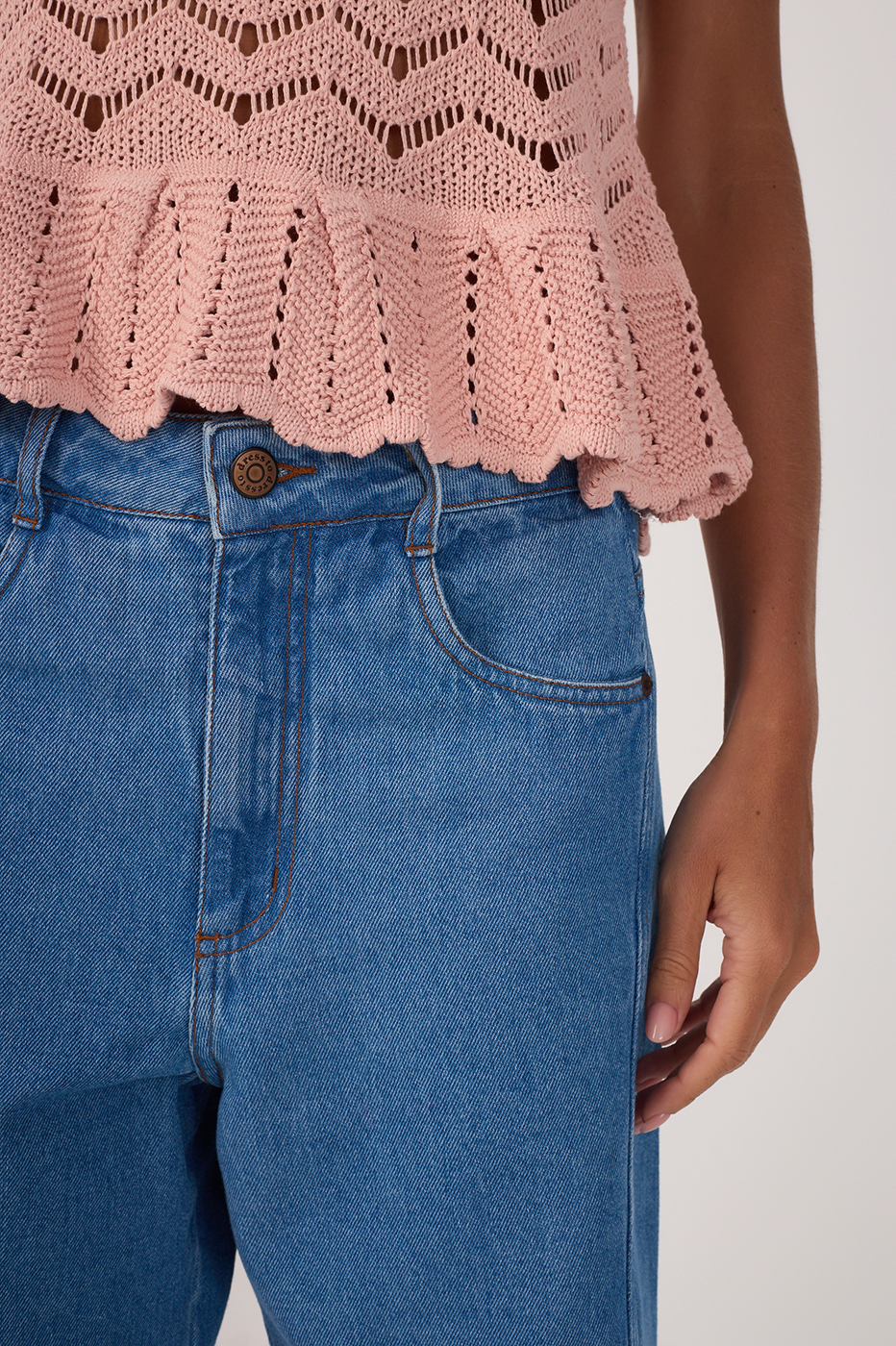 Denim Offset Stitching Bermuda_4