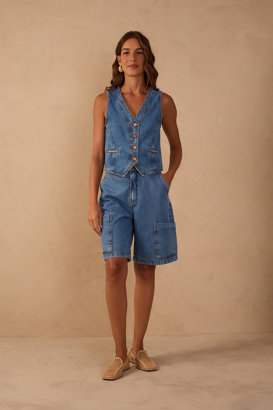 Denim Pockets Bermuda