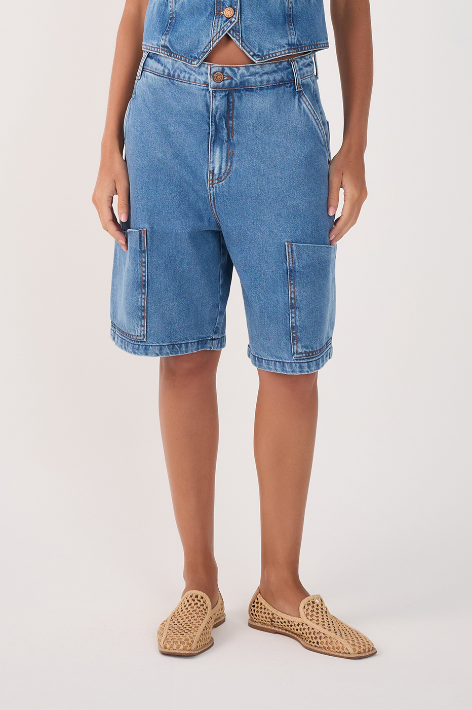 Denim Pockets Bermuda