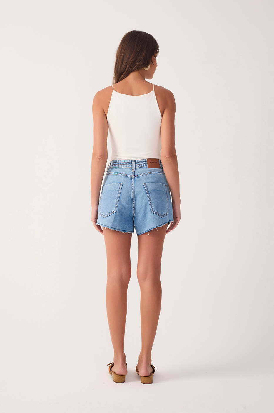 Topstitched Waistband Jeans Shorts_7