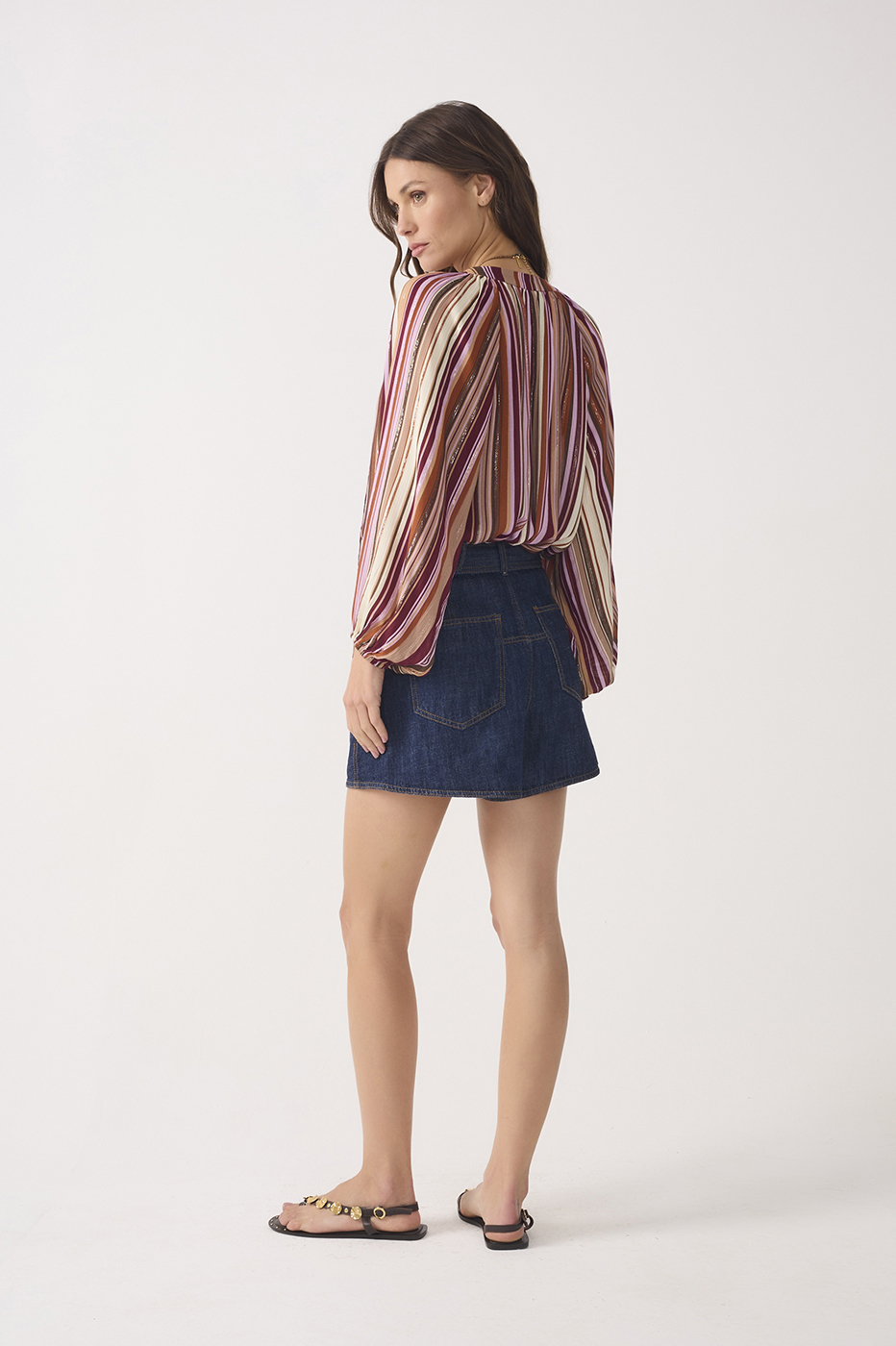 Denim Pockets Belt Loops Belted Shorts_7