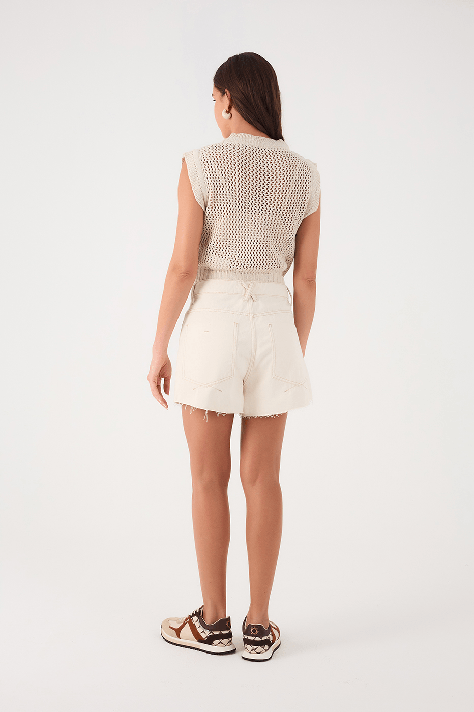Off-White Pockets Belt Loops Twill Shorts