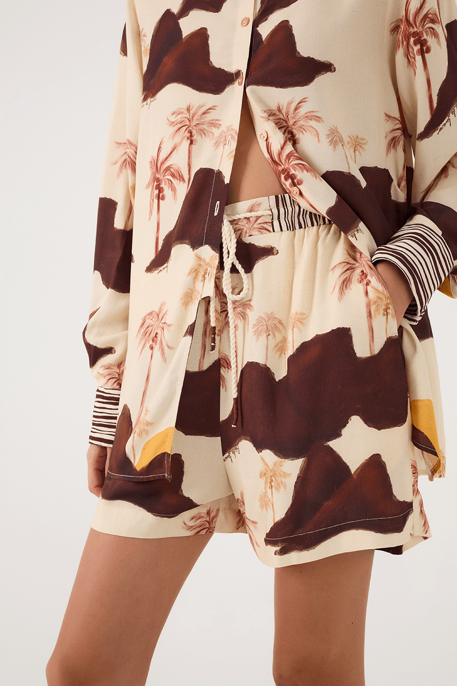 Sand Corcovado Drawstring Waist Side Pockets Cambric Shorts