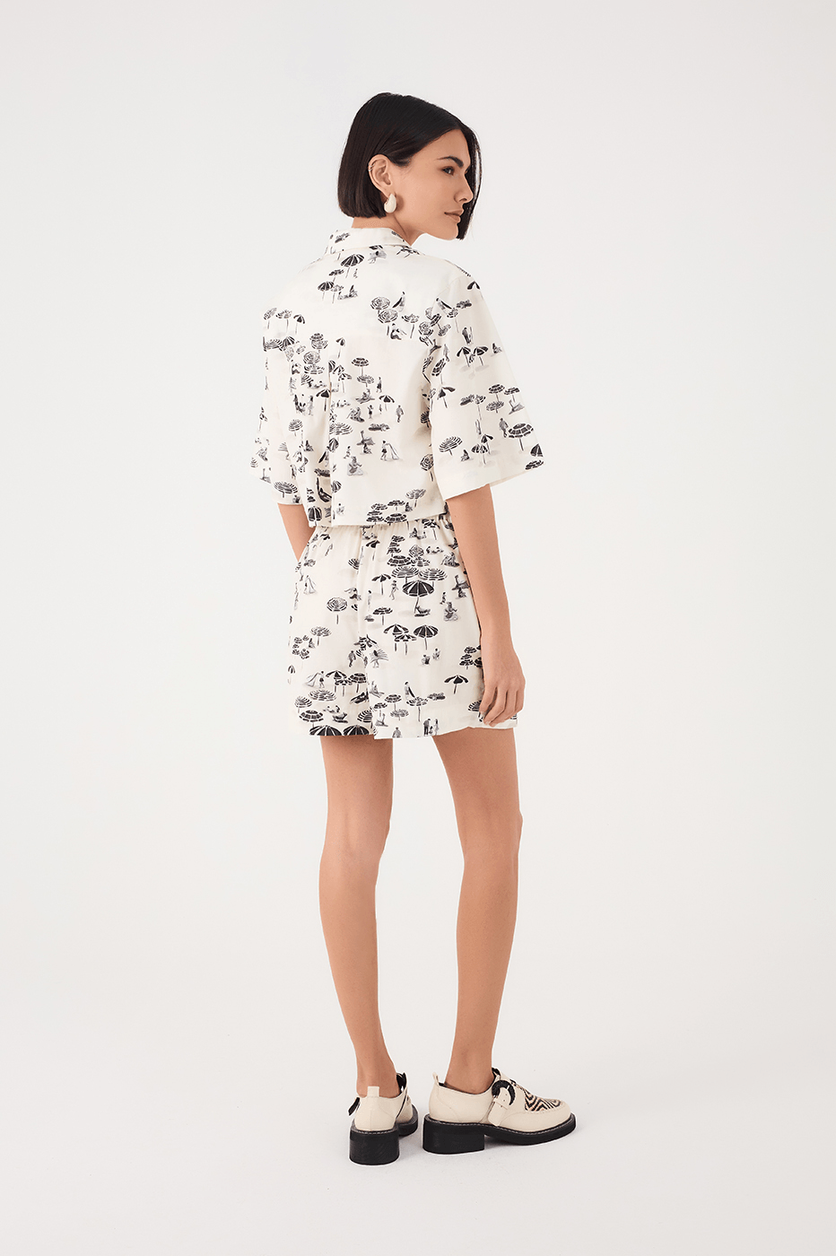 Off-White Areia Elastic Waist Side Pockets Mini Skort