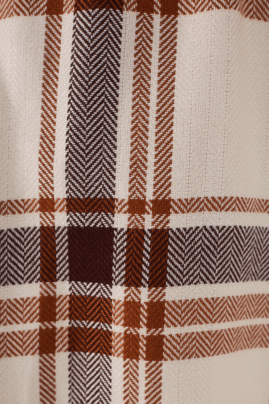 Brown Plaid Buckled Belt Side Pockets Shorts
