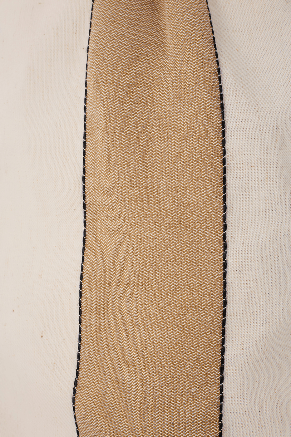 Beige Stripes Side Pockets Elastic Waist Linen Bermuda Shorts