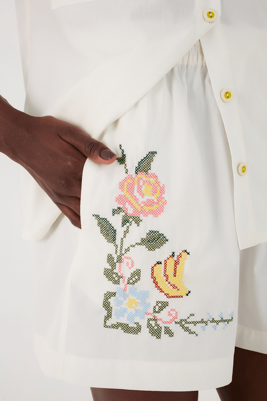 Embroidered Cotton Shorts