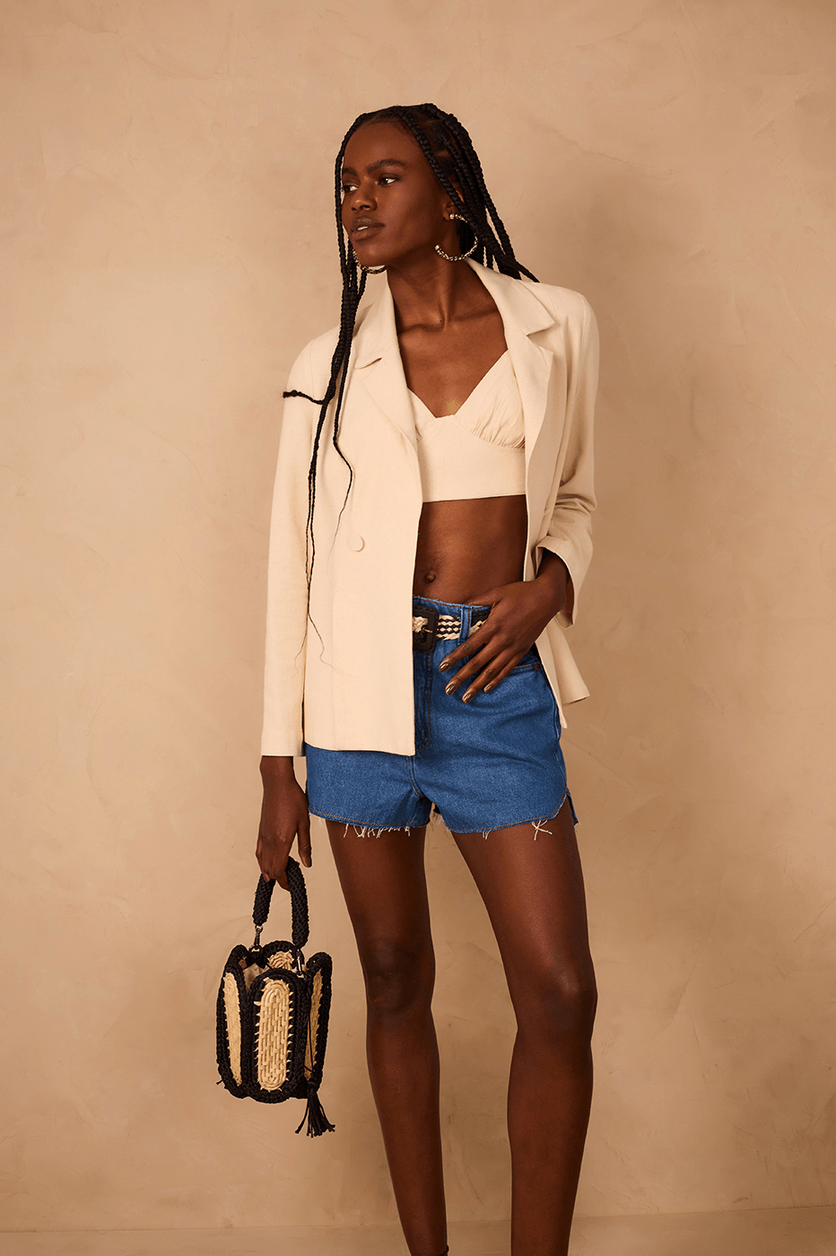 Denim Clear Pockets Boyfriend Shorts