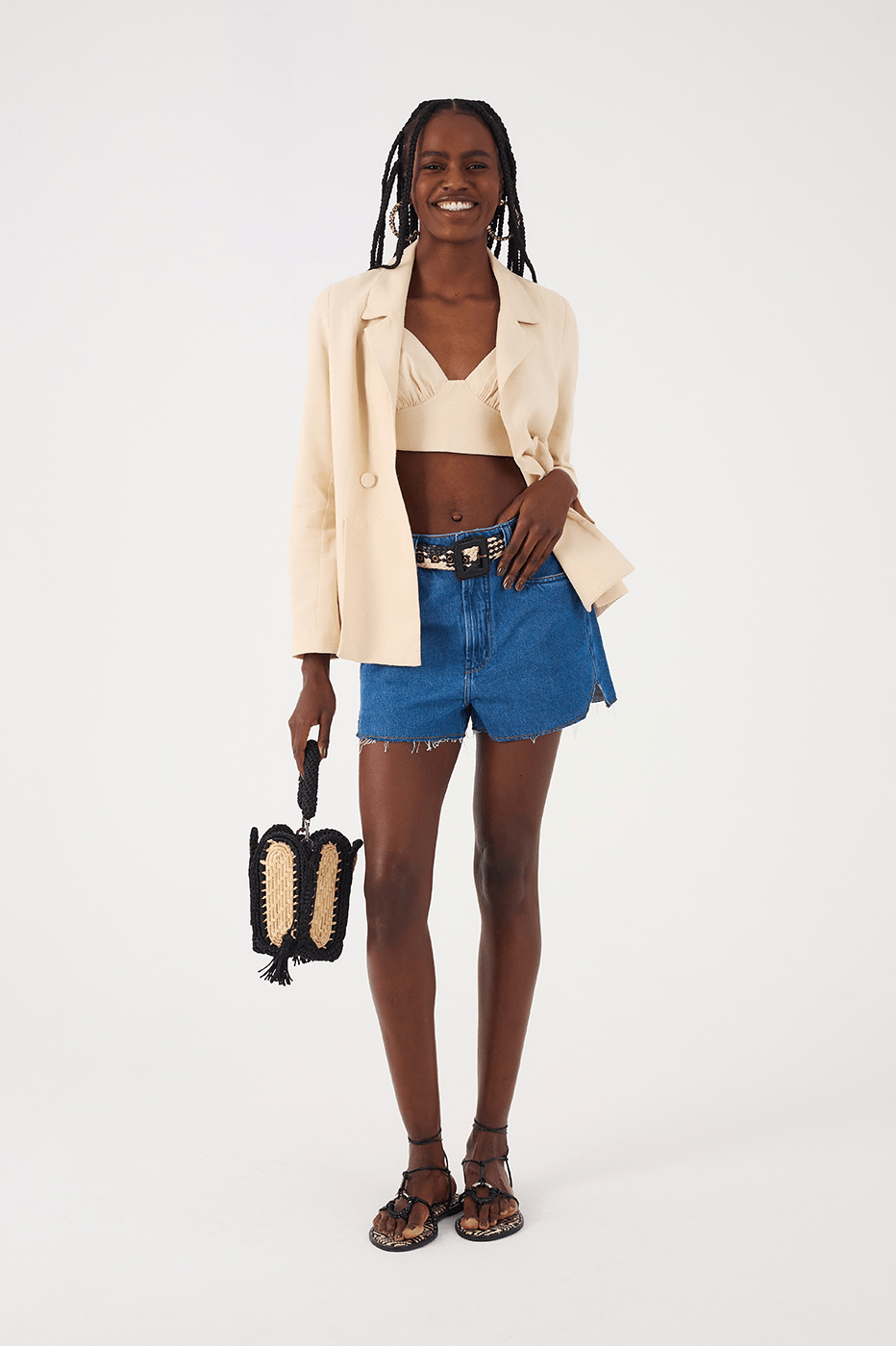 Denim Clear Pockets Boyfriend Shorts