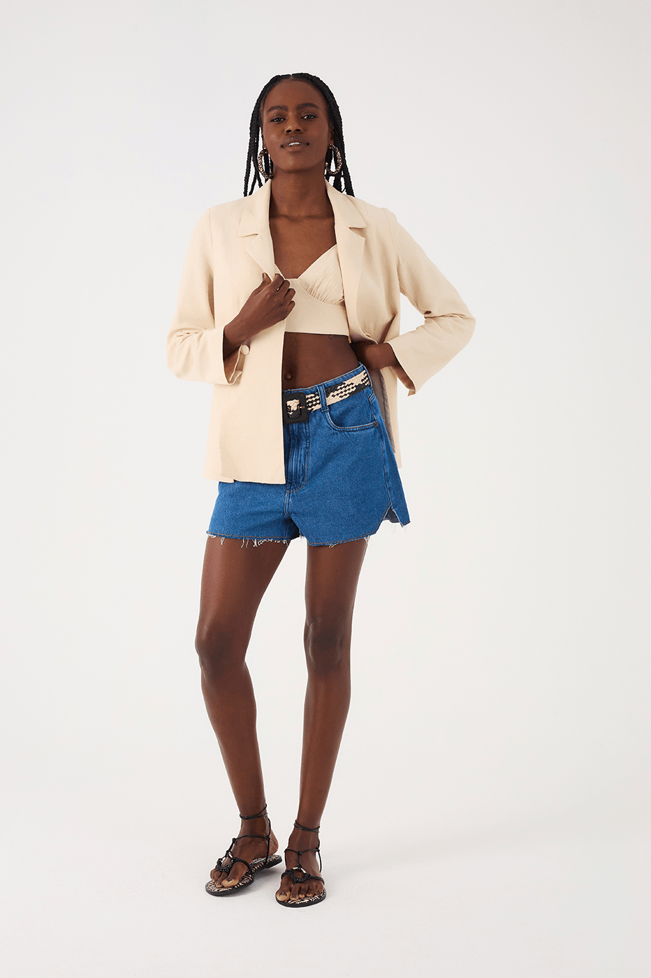 Denim Clear Pockets Boyfriend Shorts