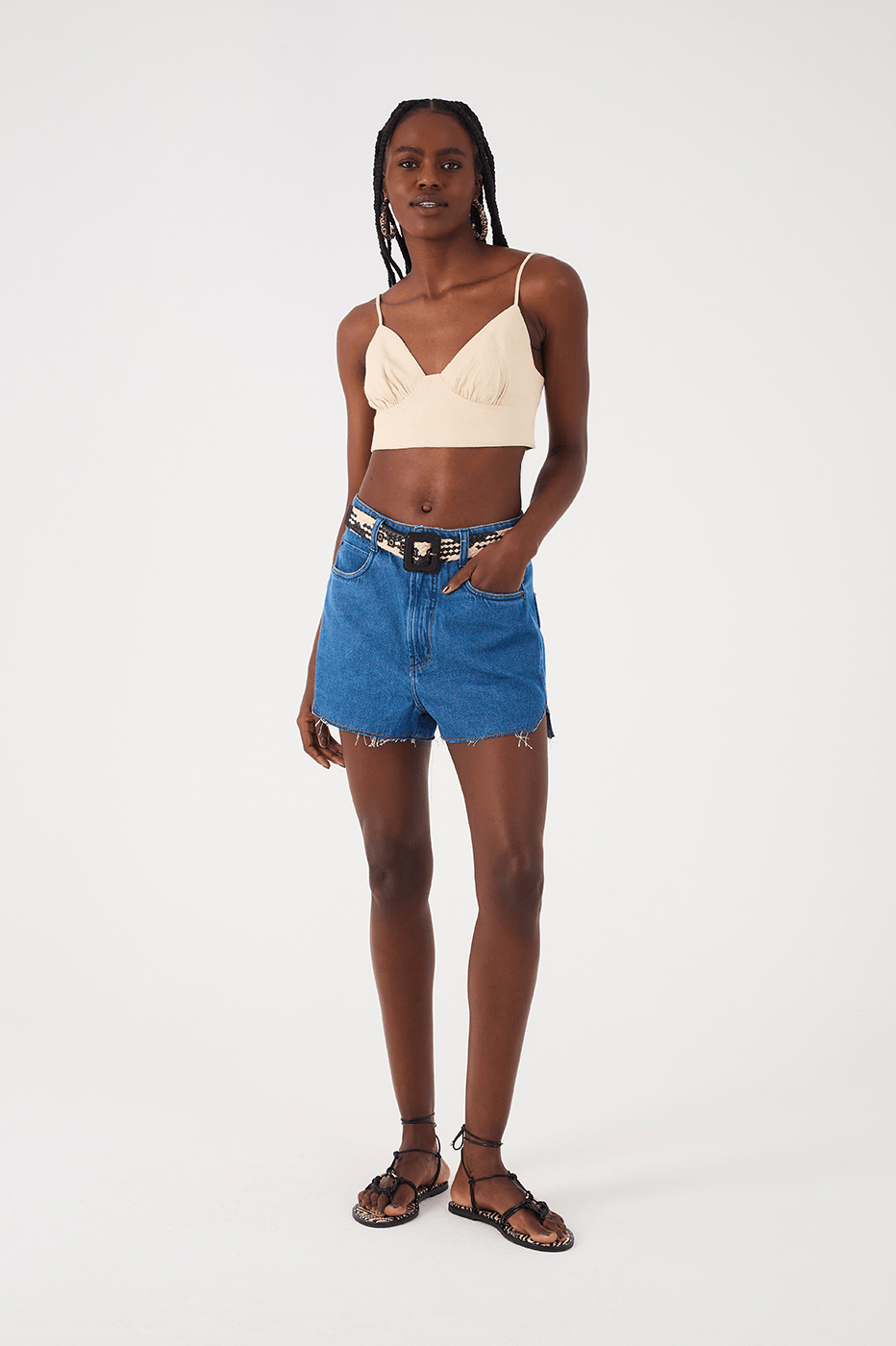 Denim Clear Pockets Boyfriend Shorts