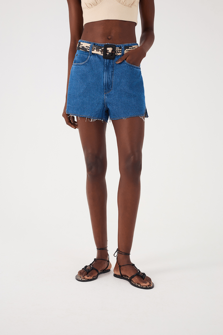 Denim Clear Pockets Boyfriend Shorts