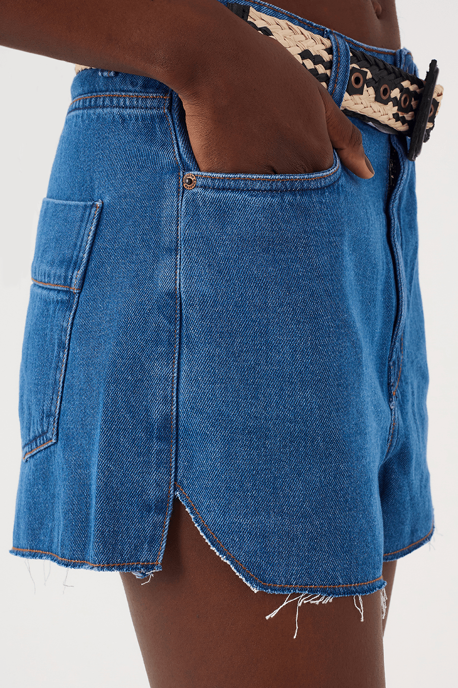Denim Clear Pockets Boyfriend Shorts