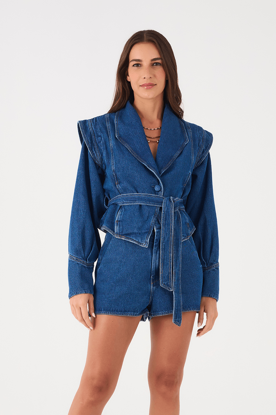 Denim Pockets Tailored Shorts
