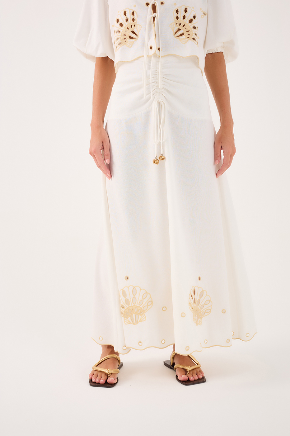 Linen Midi Skirt With Richelieu Embroidery_2