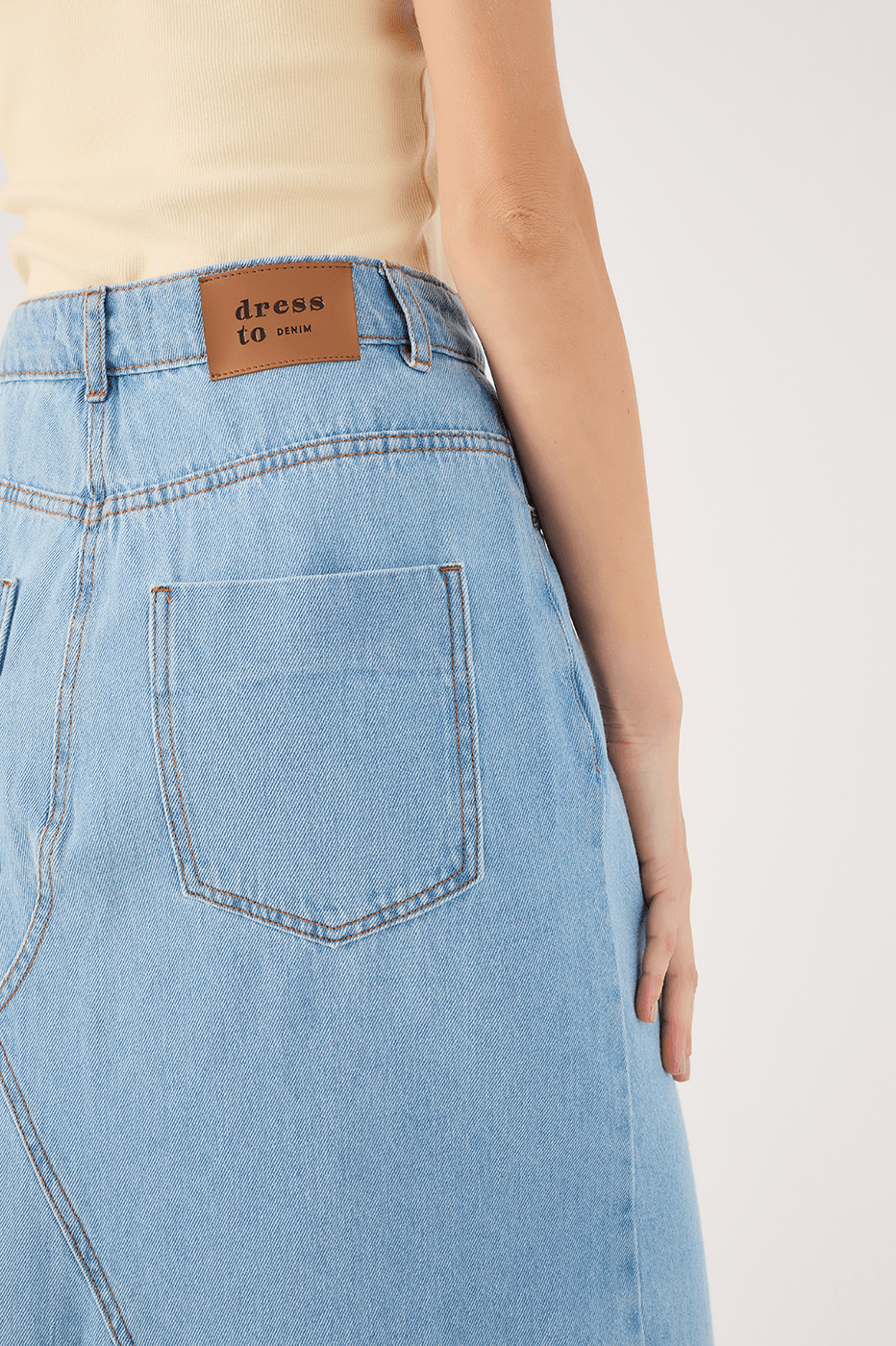 Denim Slit Skirt_4