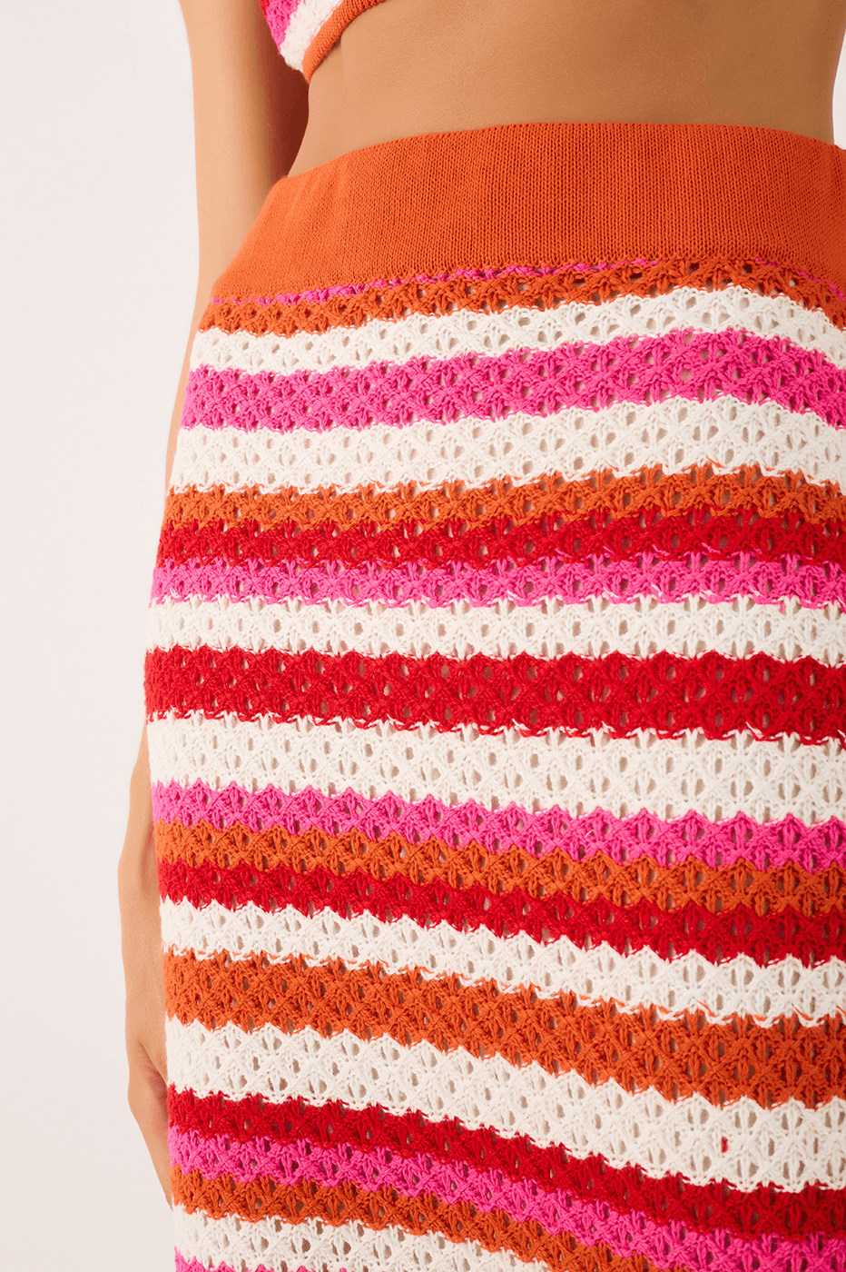 Midi Knit Striped Skirt_4
