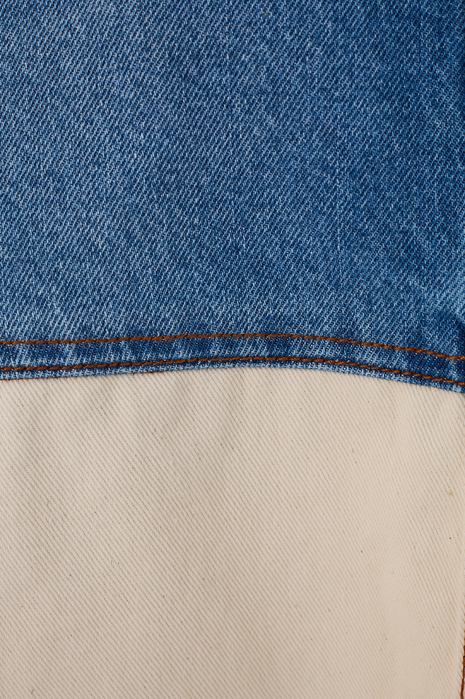 Denim Bicolor Pockets Twill Maxi Skirt