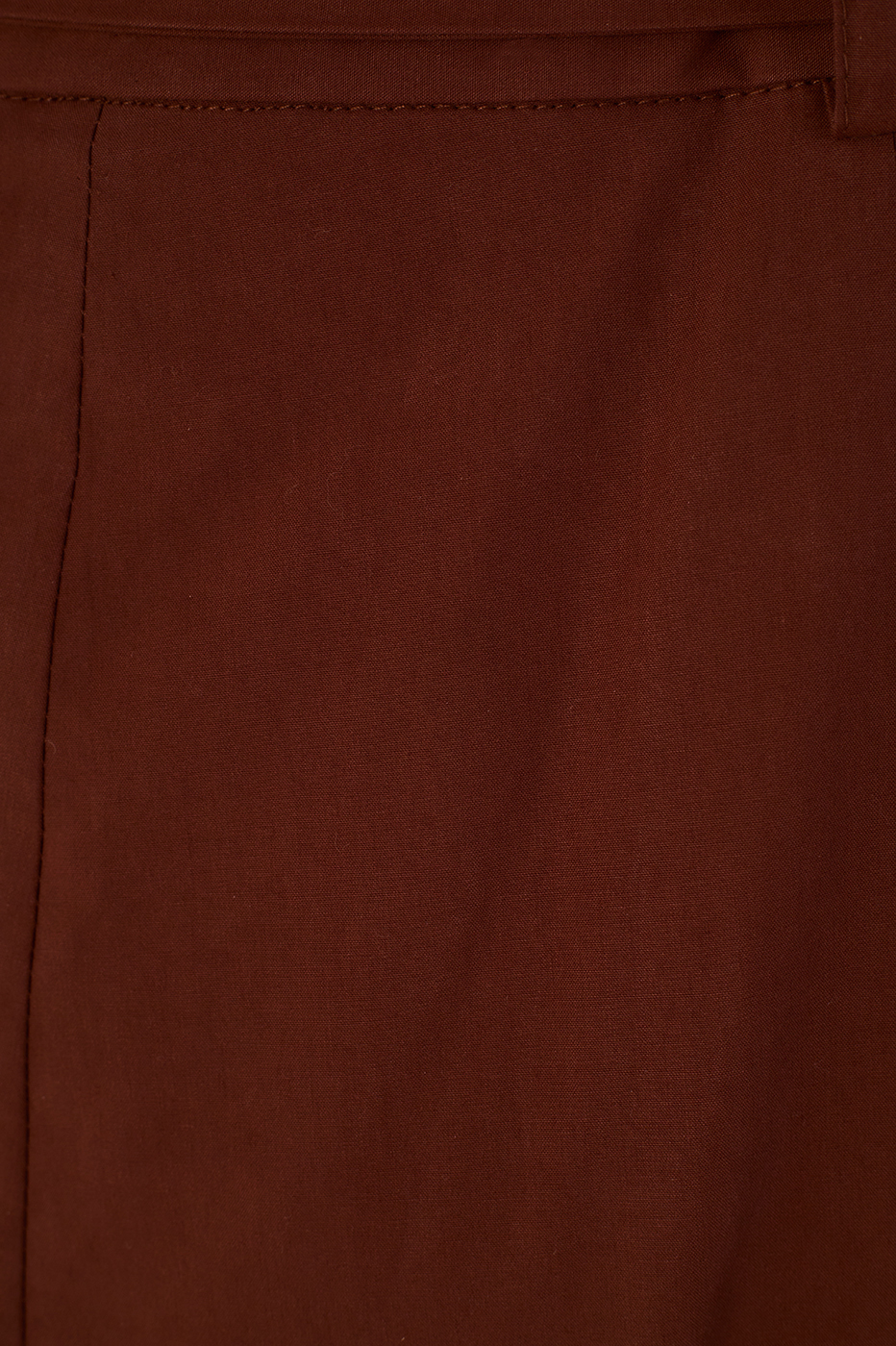 Brown Front Ties Cotton Wrap Maxi Skirt