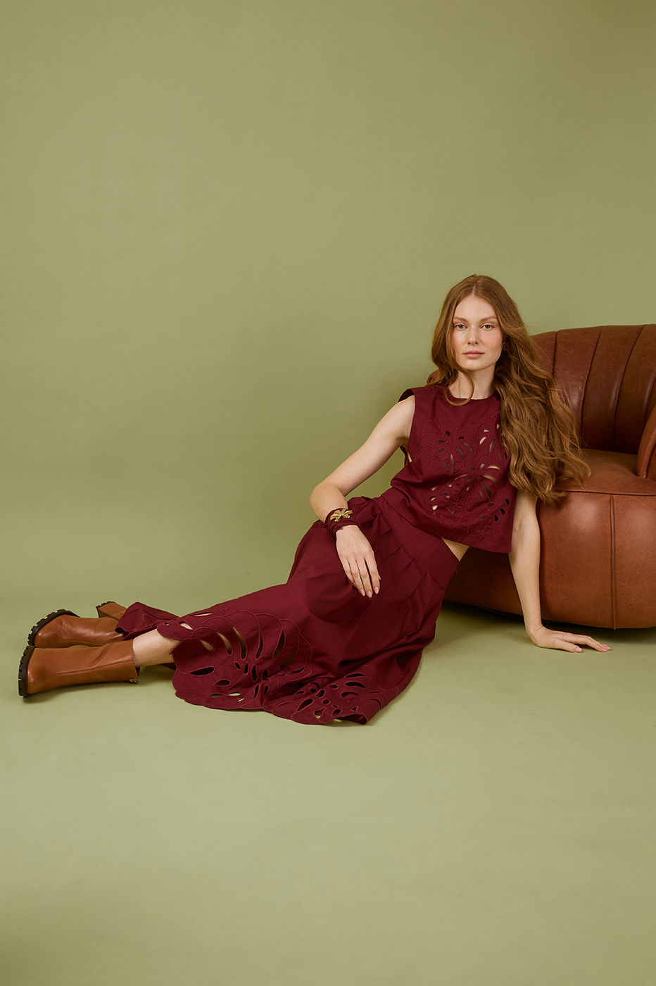 Embroiedered Midi Skirt