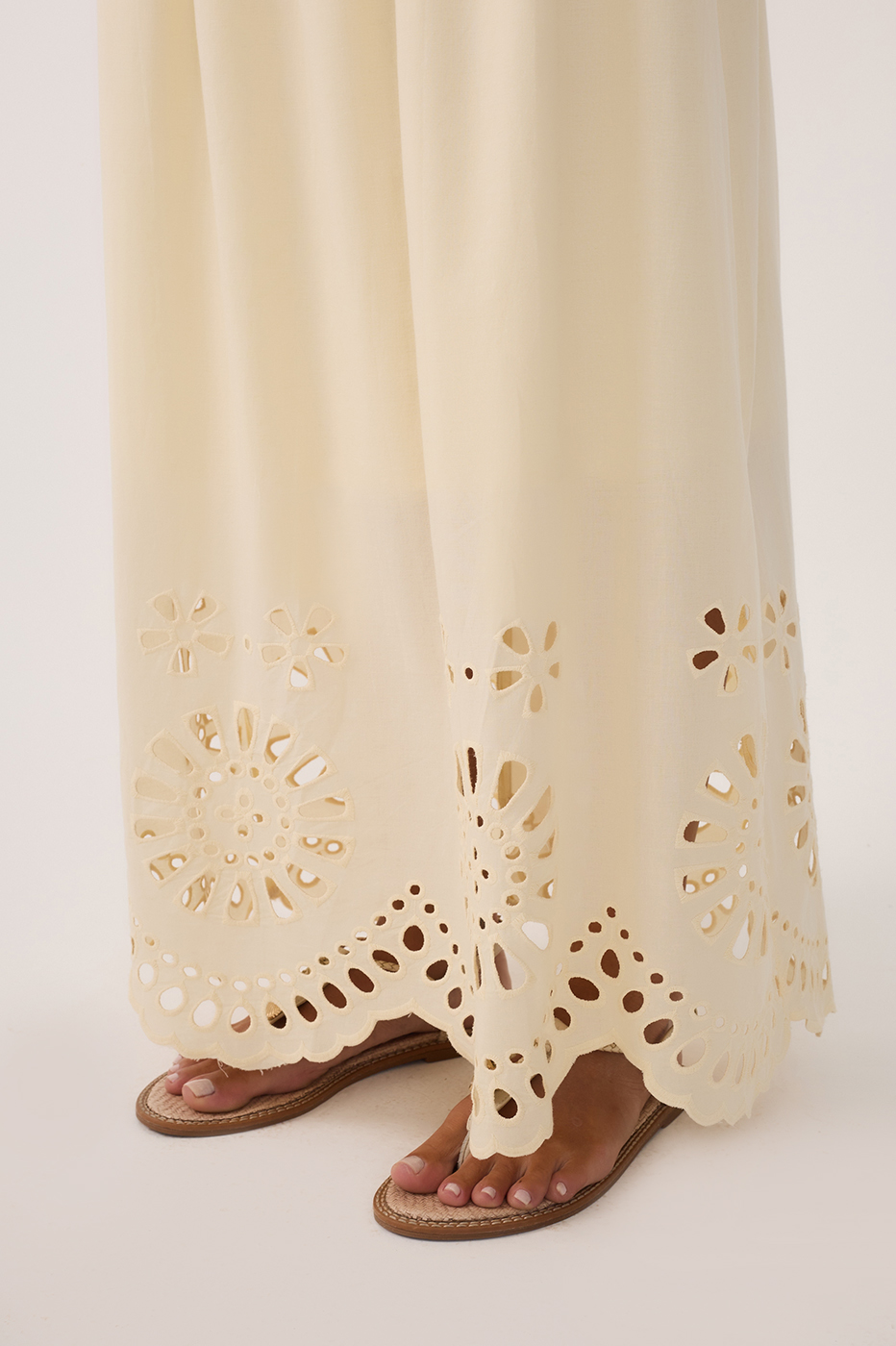 Embroidered Cotton Midi Skirt