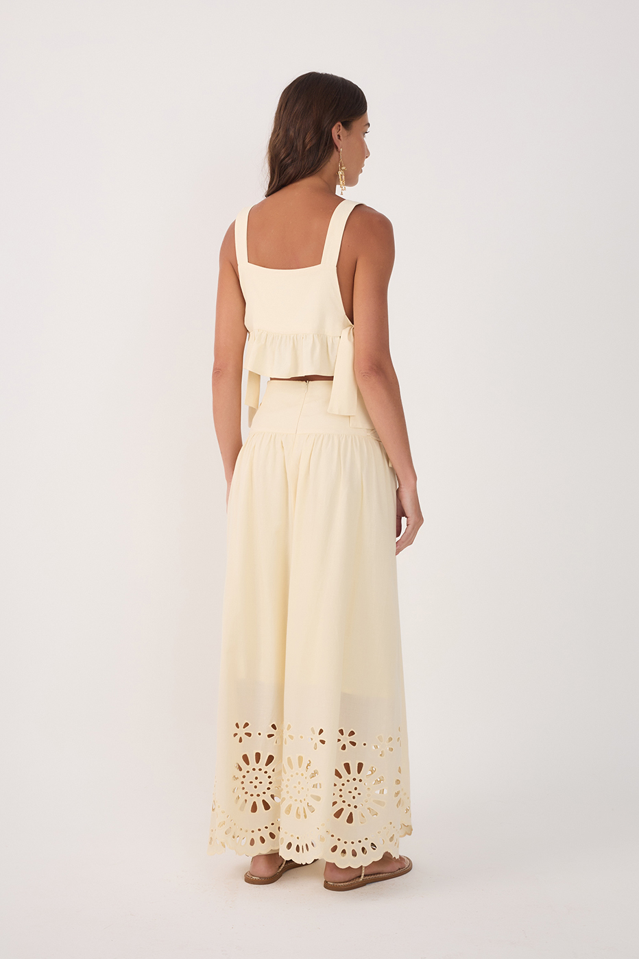 Embroidered Cotton Midi Skirt