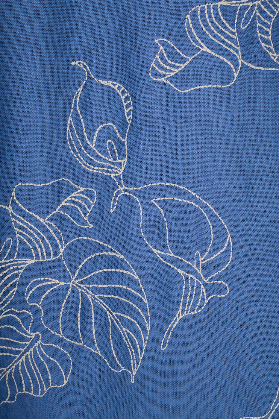 Linen Midi Calla Lily Embroidery Skirt_6